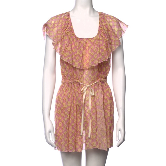 Louis Vuitton: Monogram LV Dress Tie Semi-Sheer Dress - Picture 11 of 15